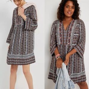 Anthropologie Maeve Naomi Dress Embroidered Sequin Tunic Size M